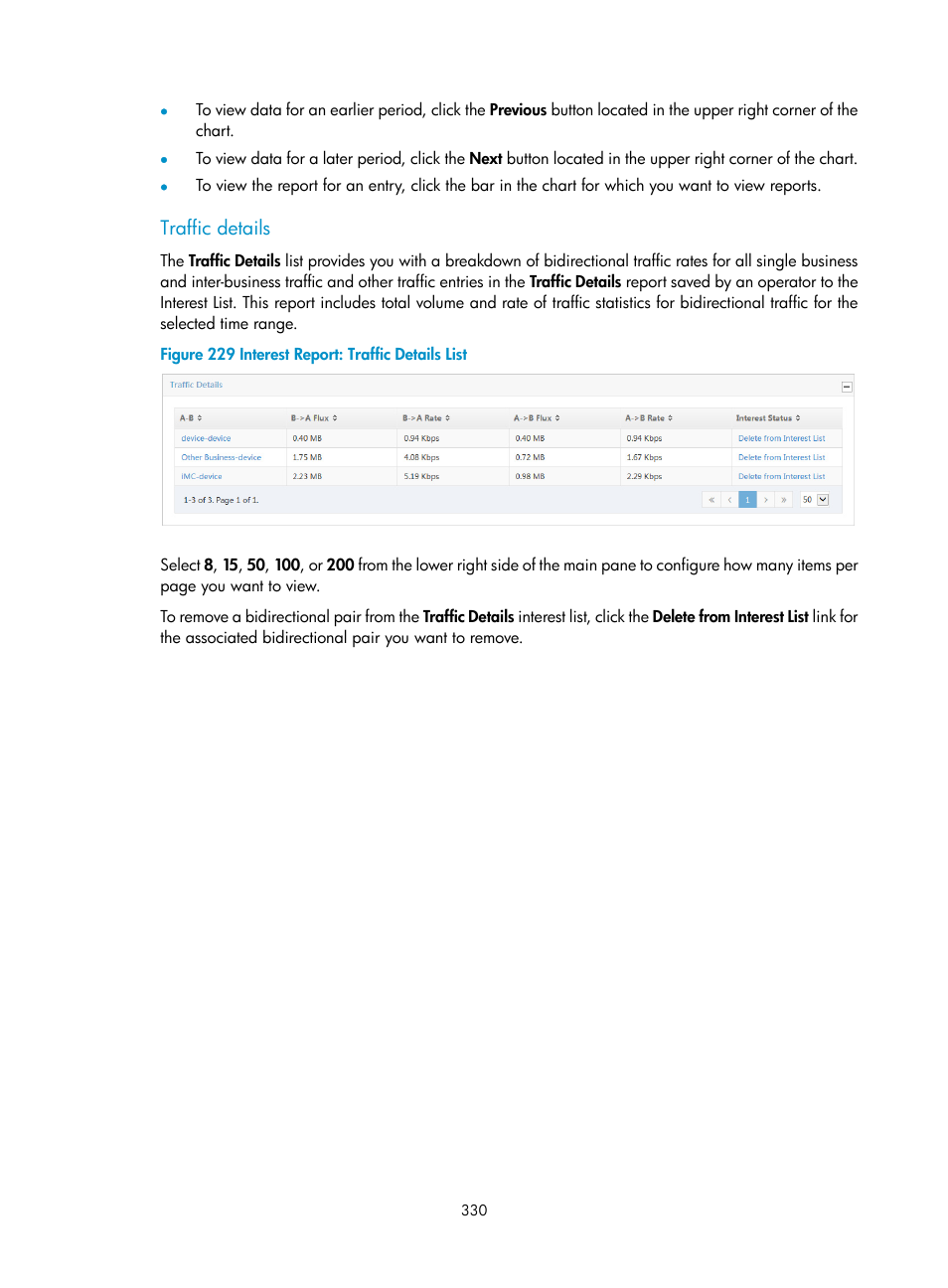 Traffic details | H3C Technologies H3C Intelligent Management Center User Manual | Page 340 / 371