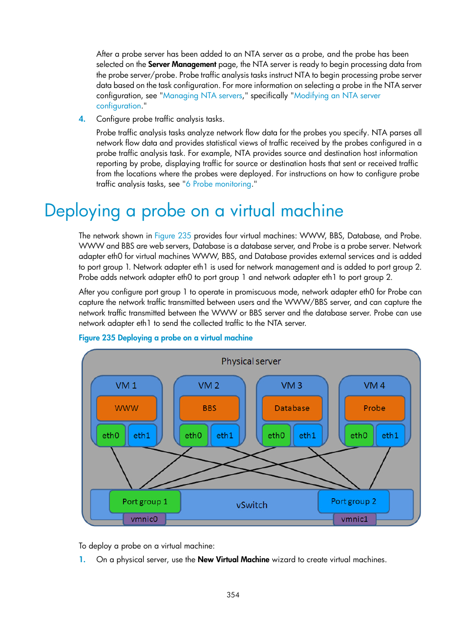 Deploying a probe on a virtual machine | H3C Technologies H3C Intelligent Management Center User Manual | Page 364 / 371