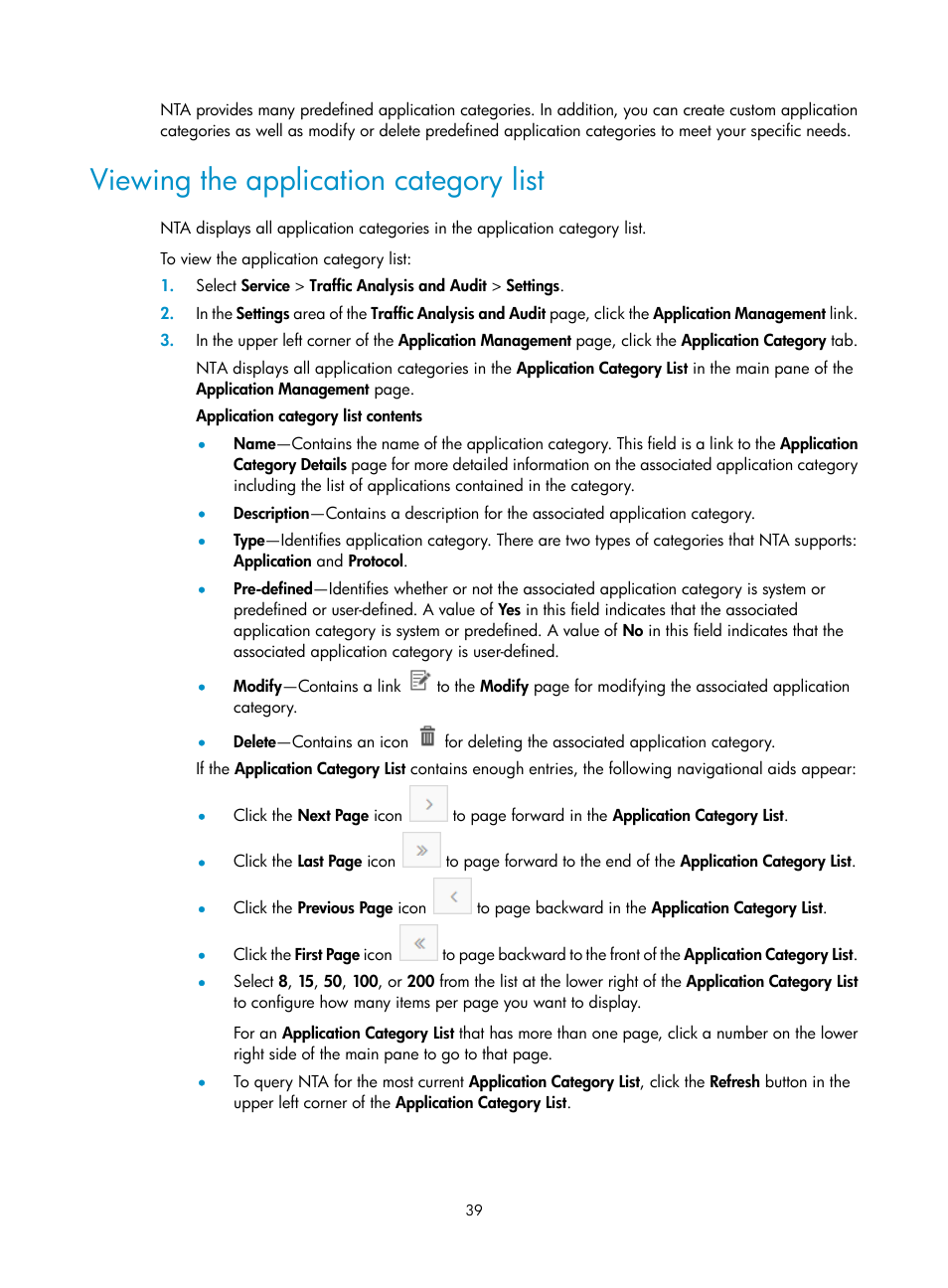 Viewing the application category list | H3C Technologies H3C Intelligent Management Center User Manual | Page 49 / 371