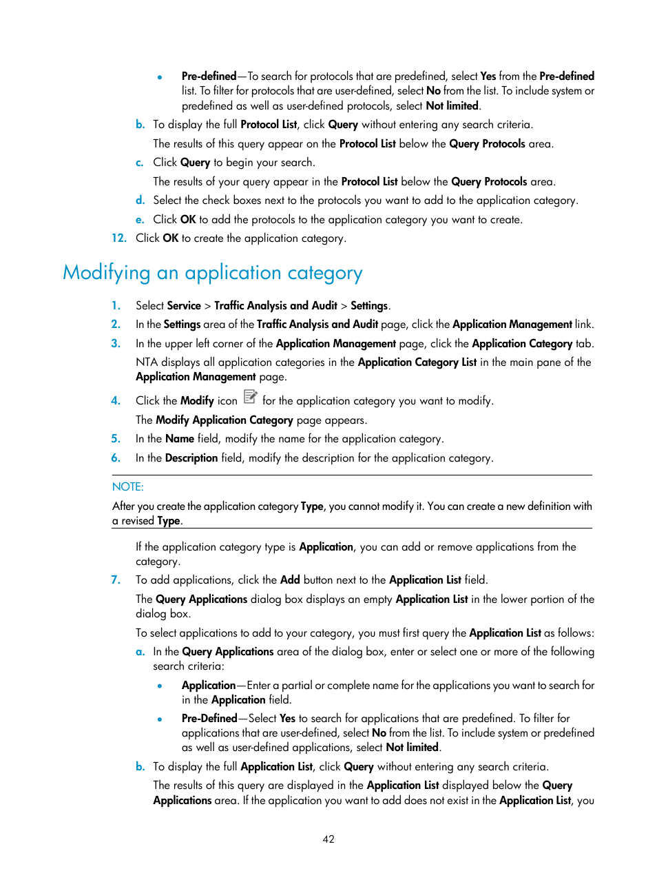 Modifying an application category | H3C Technologies H3C Intelligent Management Center User Manual | Page 52 / 371