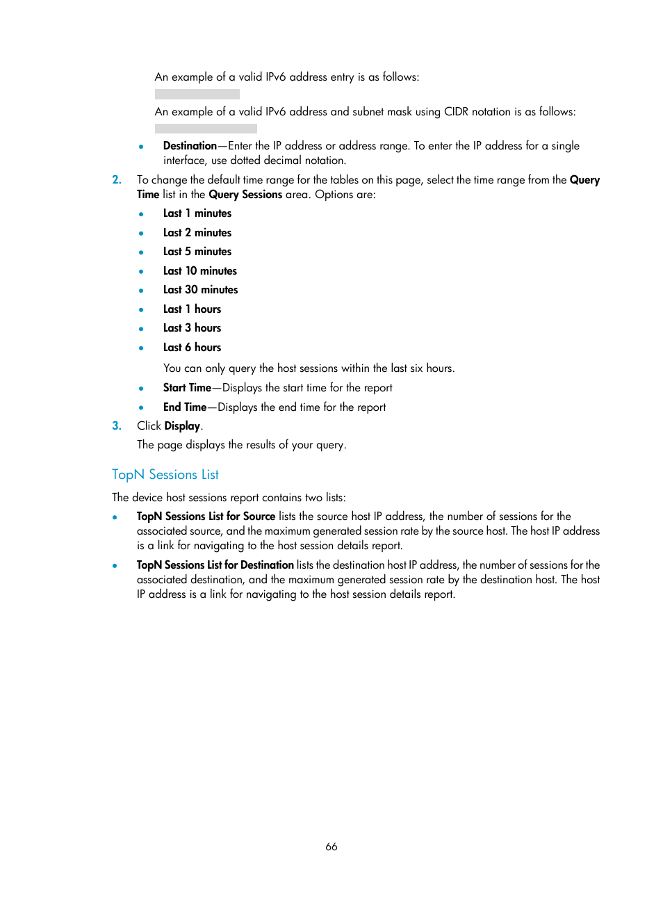 Topn sessions list | H3C Technologies H3C Intelligent Management Center User Manual | Page 76 / 371