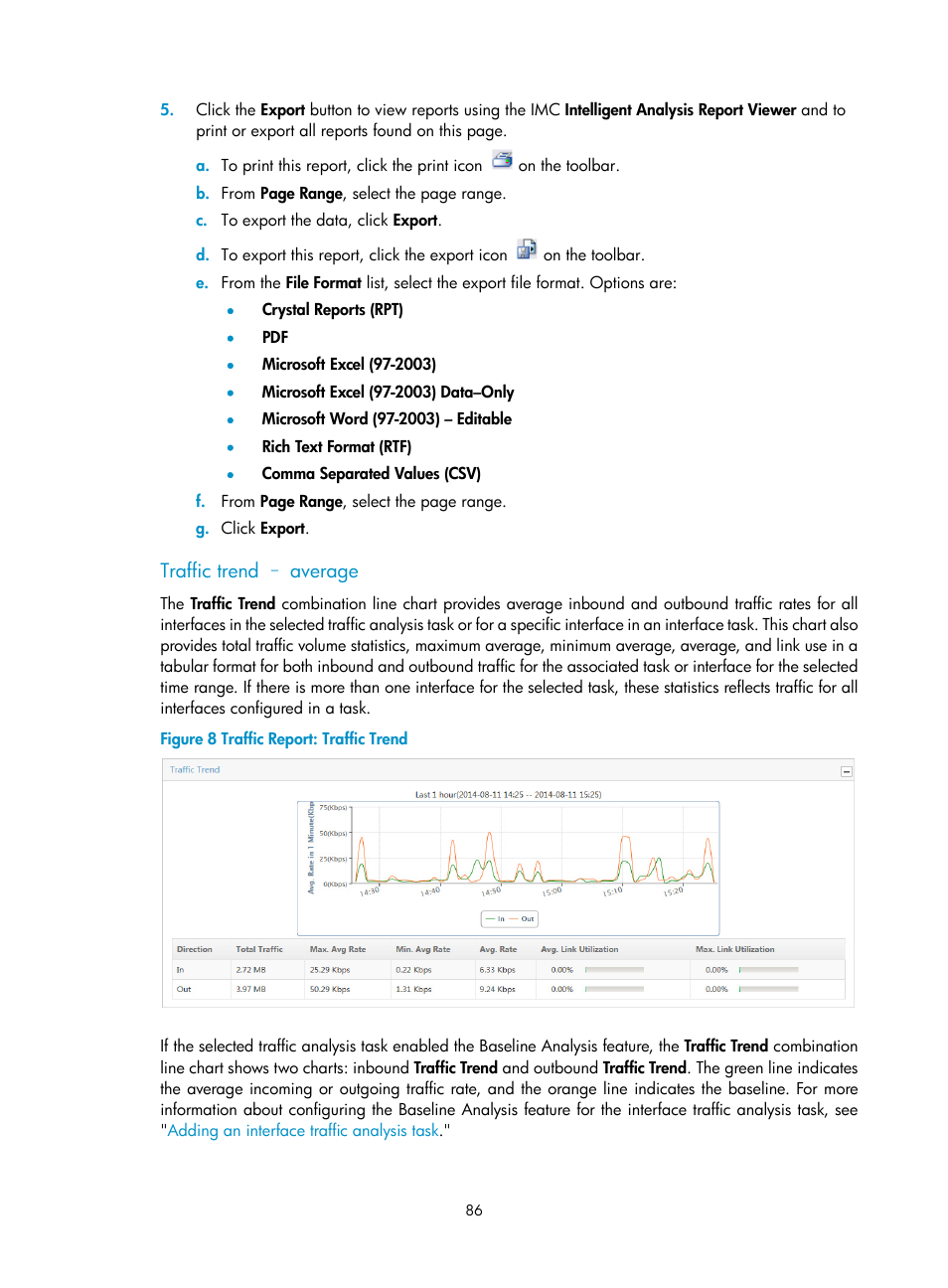 Traffic trend – average | H3C Technologies H3C Intelligent Management Center User Manual | Page 96 / 371