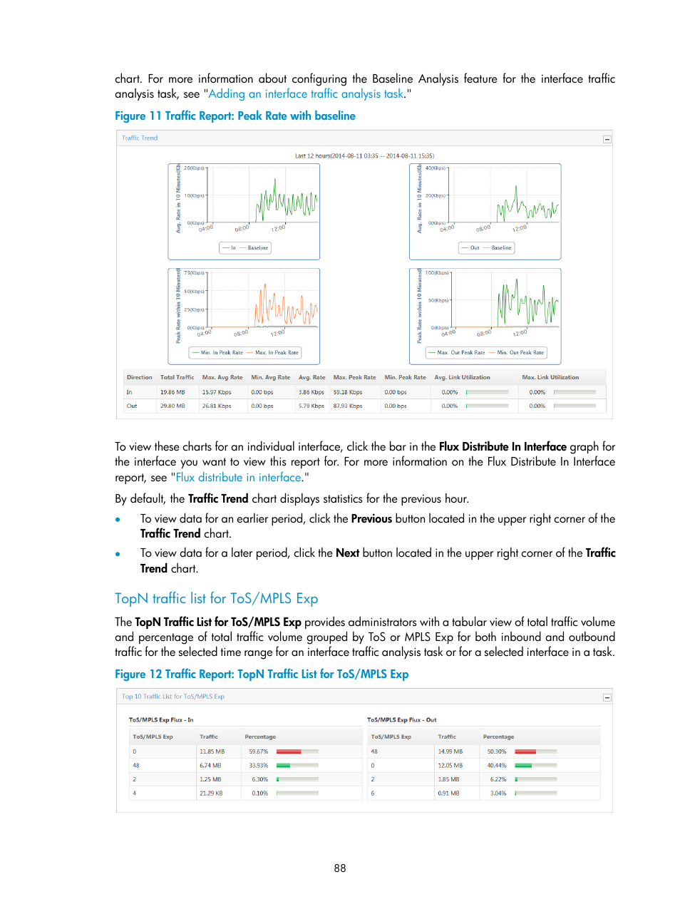 Topn traffic list for tos/mpls exp | H3C Technologies H3C Intelligent Management Center User Manual | Page 98 / 371