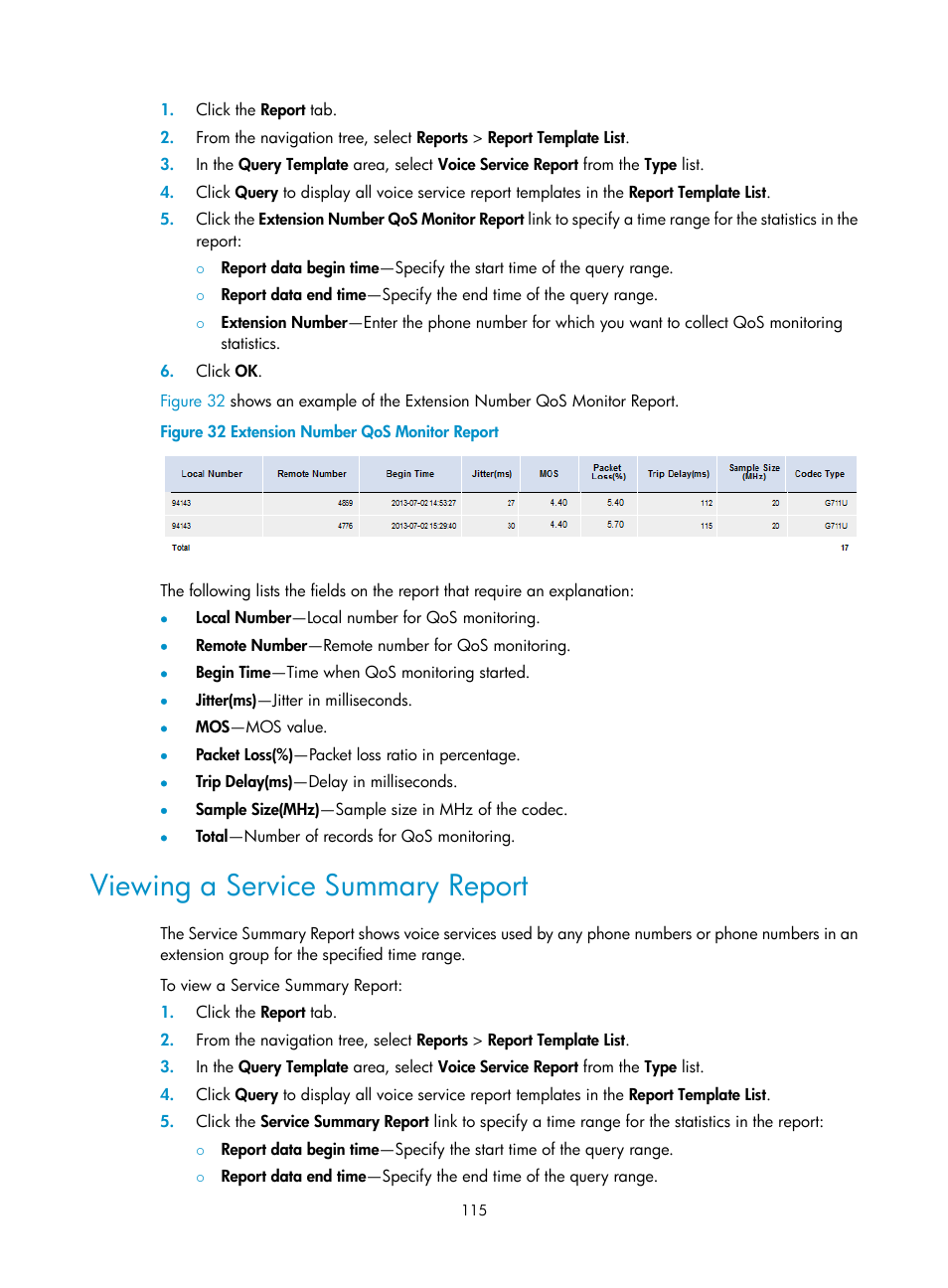 Viewing a service summary report | H3C Technologies H3C Intelligent Management Center User Manual | Page 124 / 145