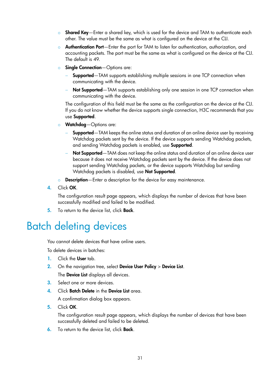 Batch deleting devices | H3C Technologies H3C Intelligent Management Center User Manual | Page 40 / 137