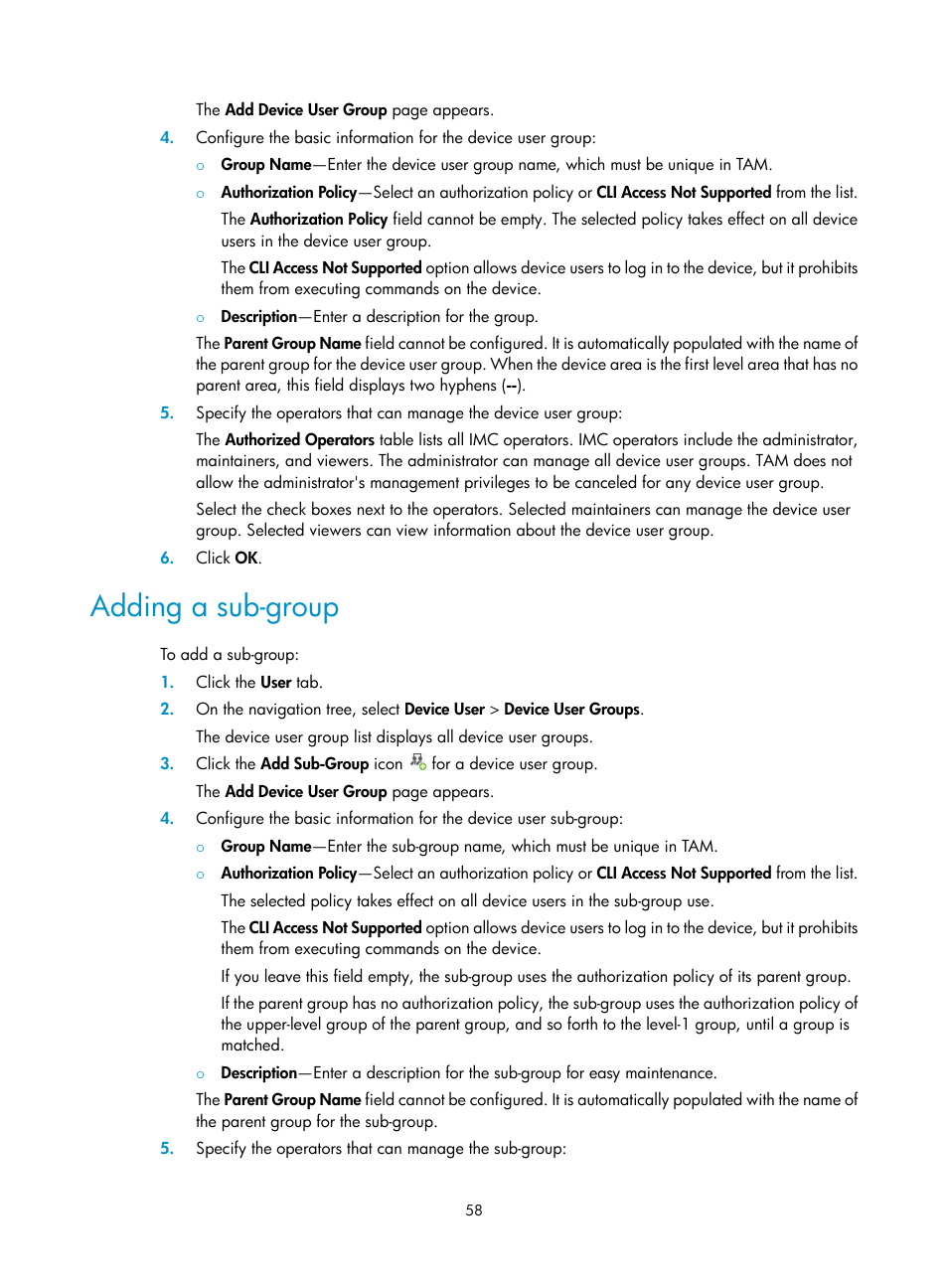 Adding a sub-group | H3C Technologies H3C Intelligent Management Center User Manual | Page 67 / 137