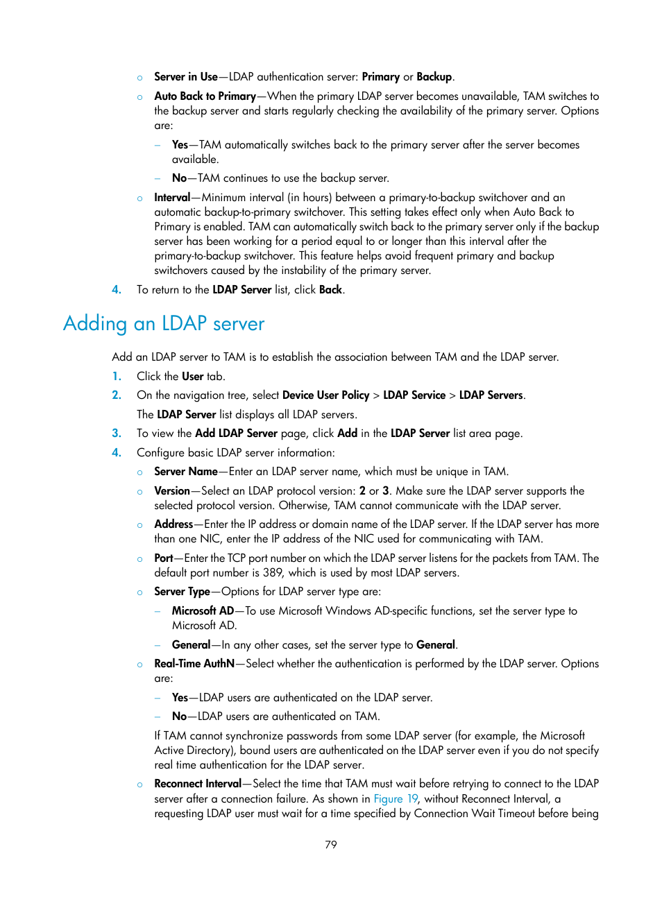 Adding an ldap server | H3C Technologies H3C Intelligent Management Center User Manual | Page 88 / 137