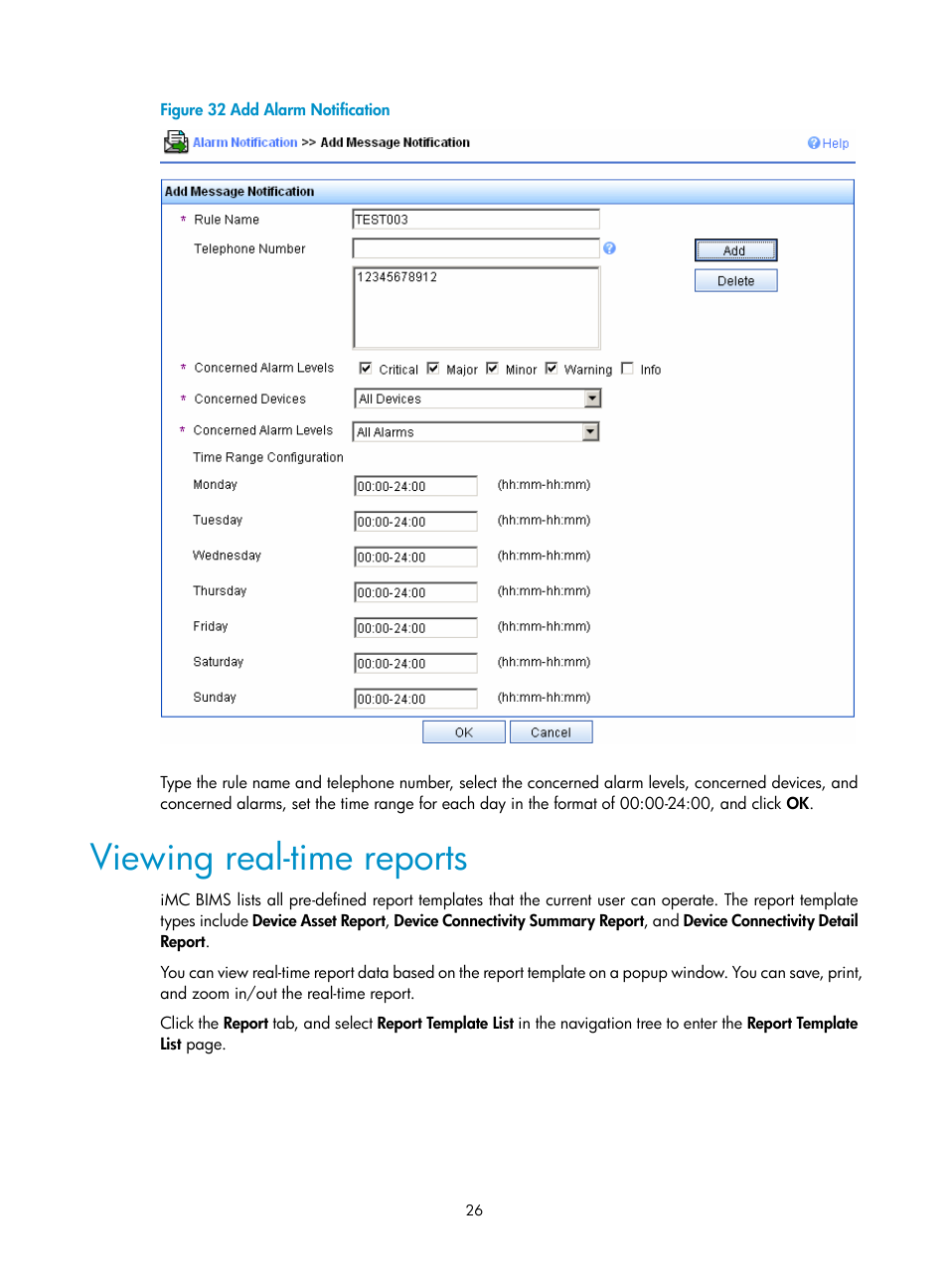 Viewing real-time reports | H3C Technologies H3C Intelligent Management Center User Manual | Page 30 / 49