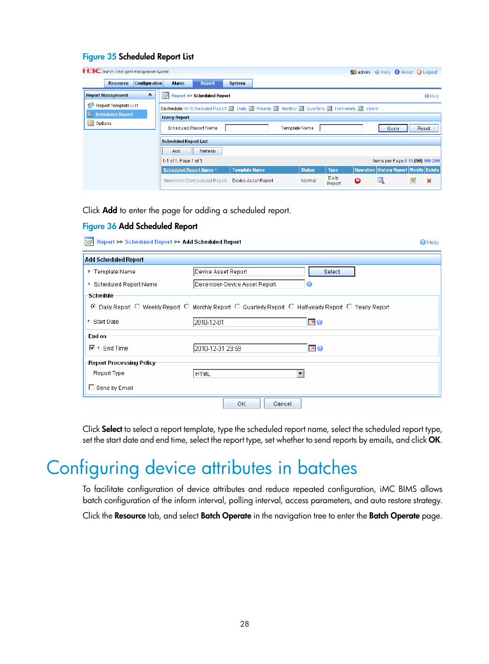 Configuring device attributes in batches | H3C Technologies H3C Intelligent Management Center User Manual | Page 32 / 49