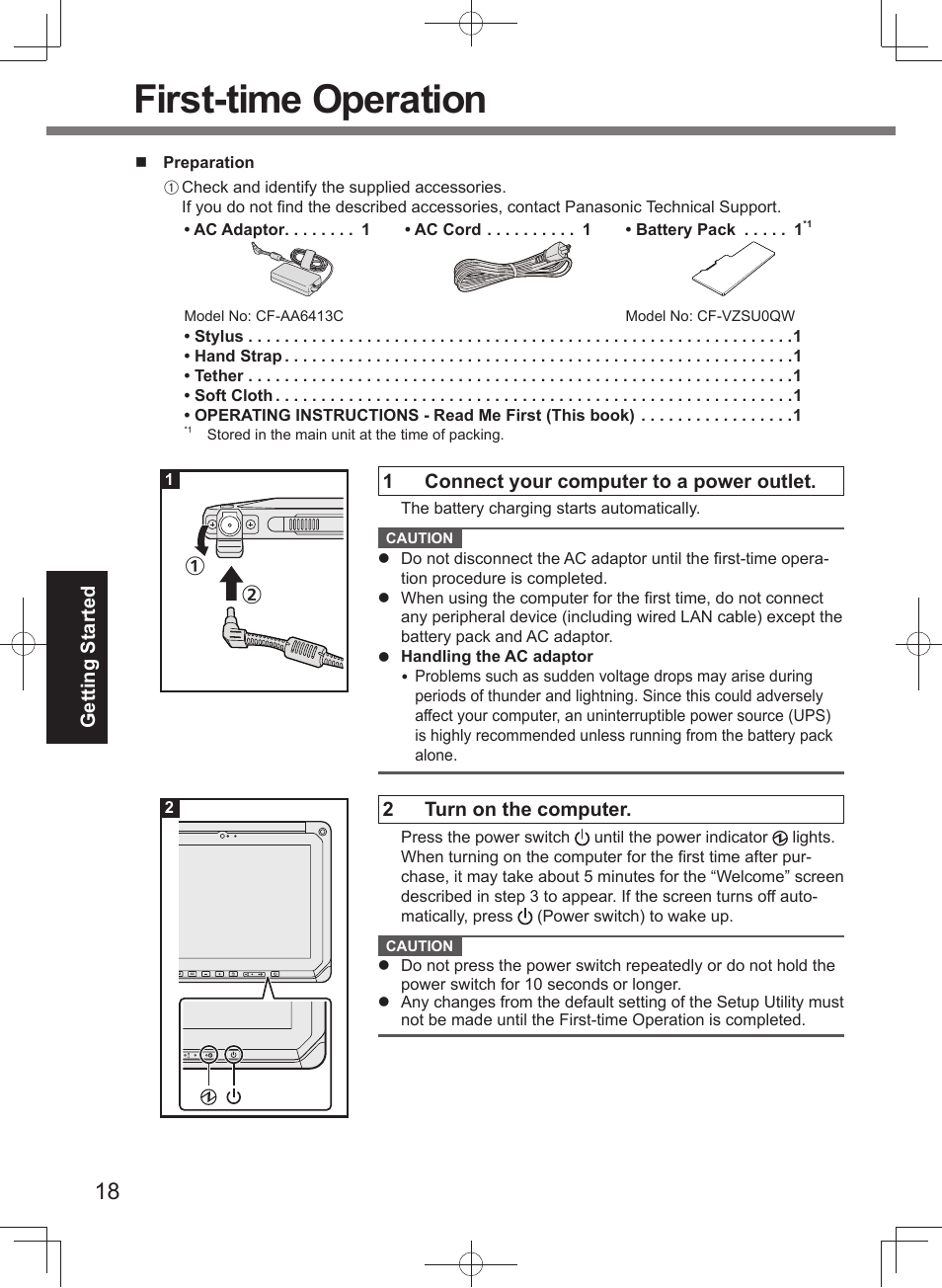 First-time operation | Panasonic Toughpad FZ-A2 User Manual | Page 18 / 20