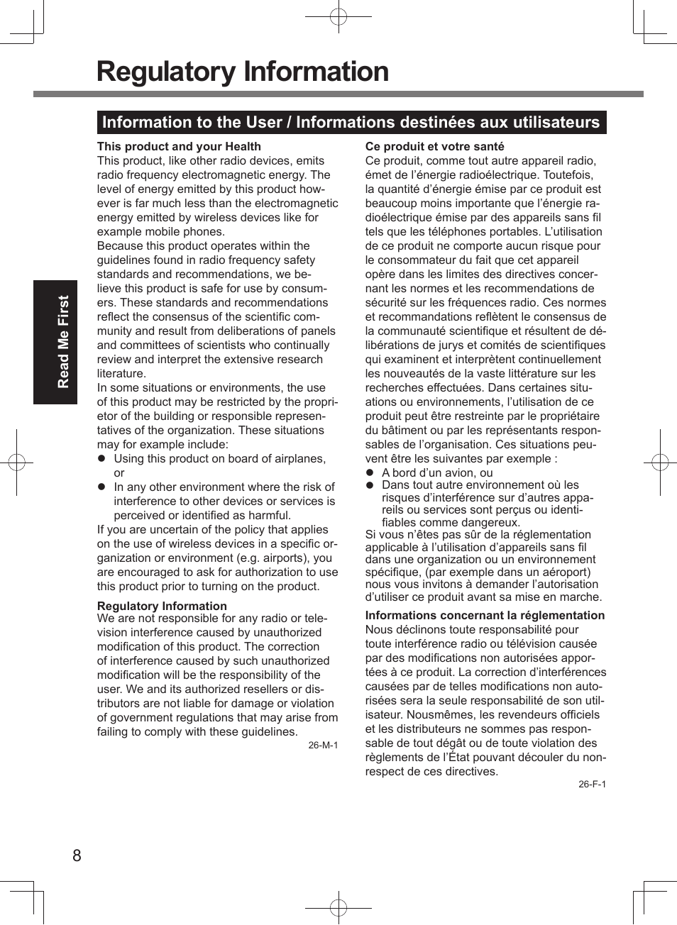 Regulatory information | Panasonic Toughpad FZ-A2 User Manual | Page 8 / 20