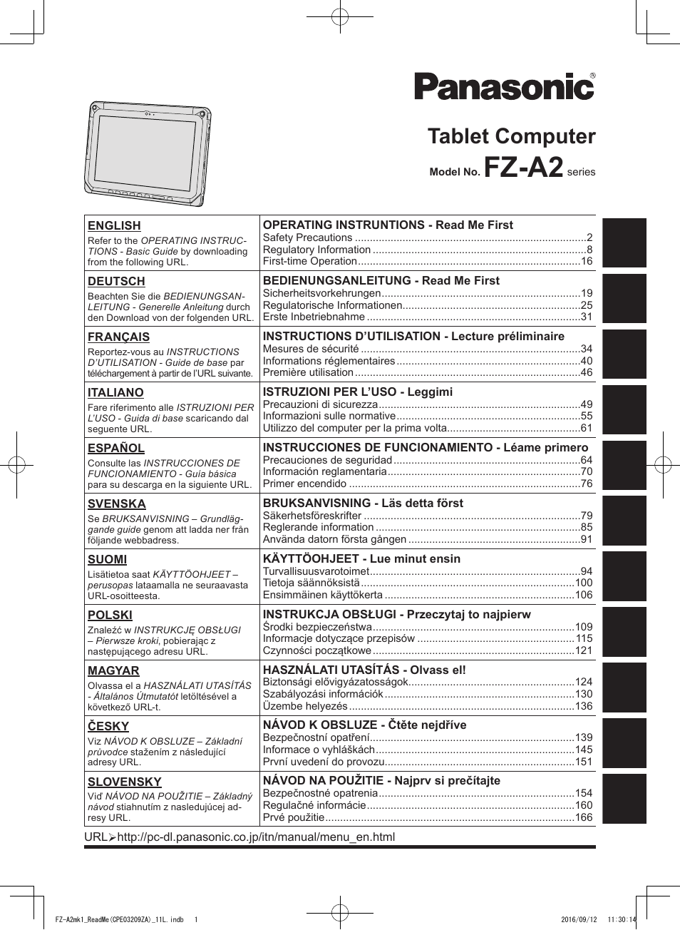 Panasonic Toughpad FZ-A2 User Manual | 172 pages