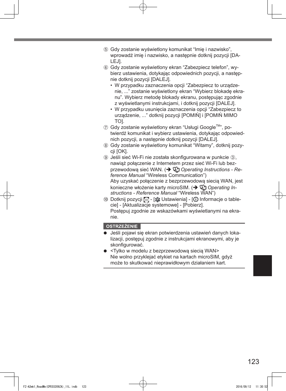 Panasonic Toughpad FZ-A2 User Manual | Page 123 / 172