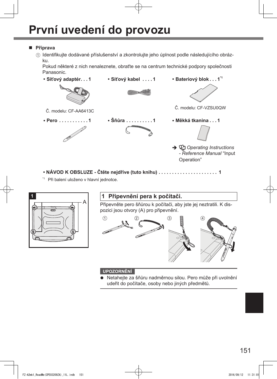 První uvedení do provozu | Panasonic Toughpad FZ-A2 User Manual | Page 151 / 172