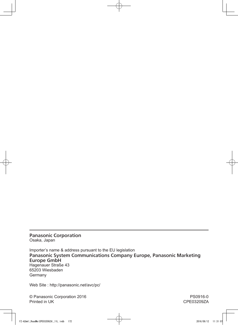 Panasonic Toughpad FZ-A2 User Manual | Page 172 / 172