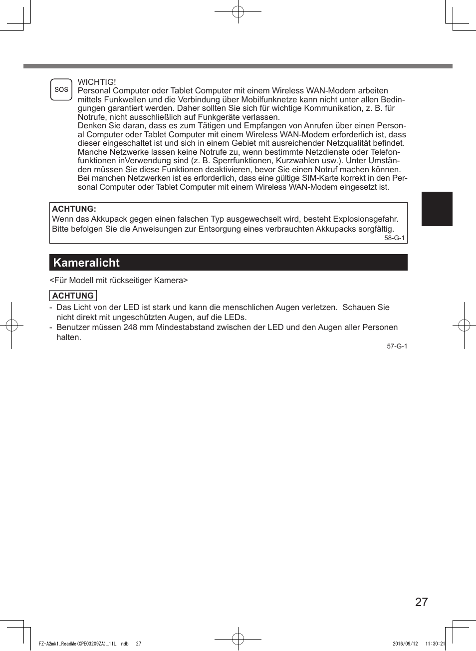 Kameralicht | Panasonic Toughpad FZ-A2 User Manual | Page 27 / 172