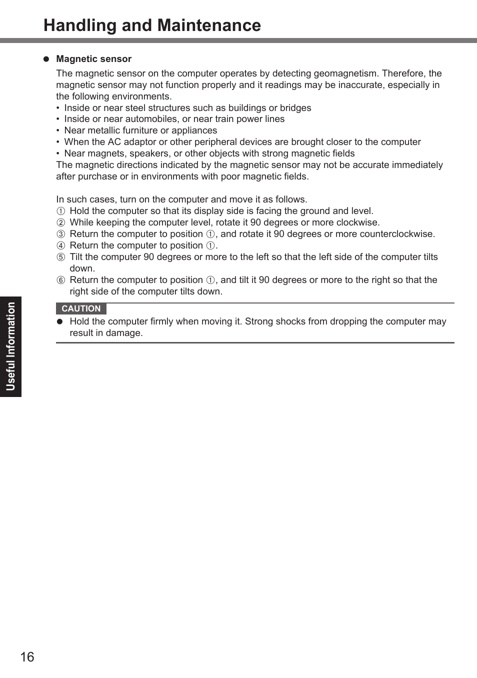 Handling and maintenance | Panasonic Toughpad FZ-A2 User Manual | Page 16 / 39