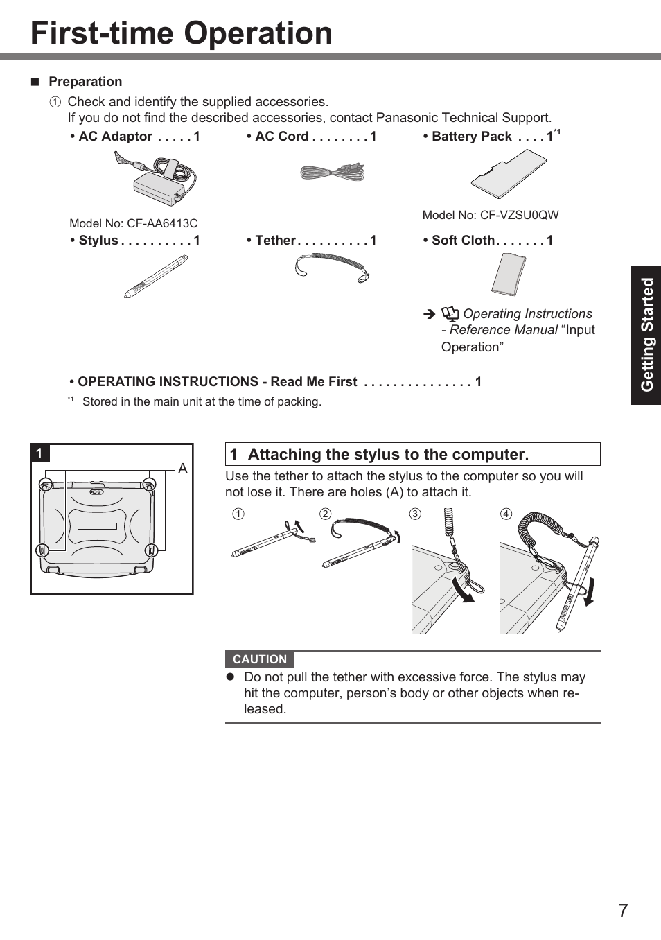 First-time operation | Panasonic Toughpad FZ-A2 User Manual | Page 7 / 39