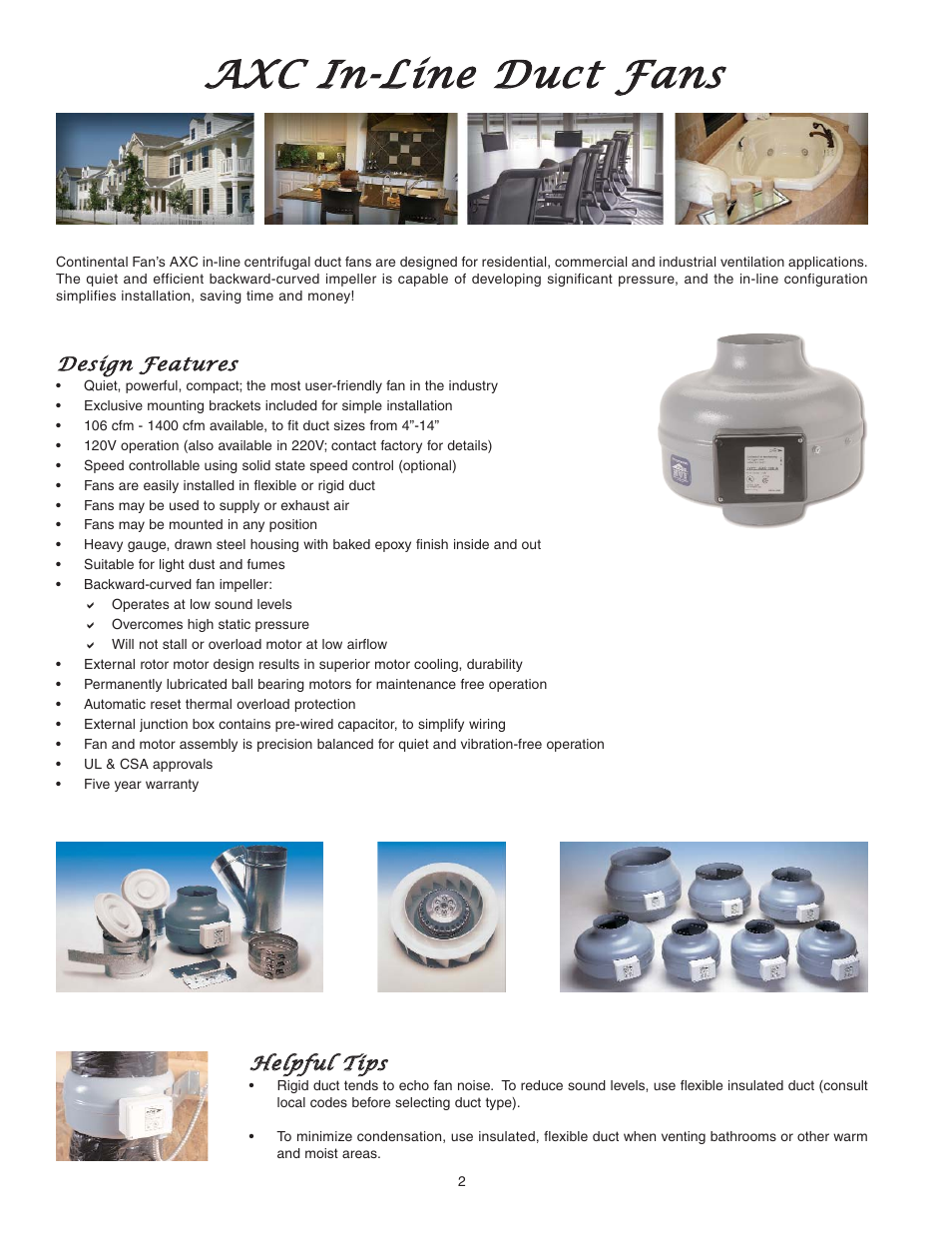 Aax xc c iin n--l liin nee d du ucctt f fa an nss | CFM AXC User Manual | Page 2 / 4