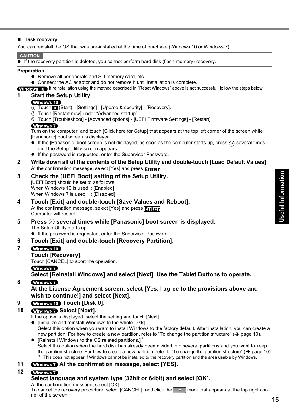 Panasonic Toughbook CF-D1 User Manual | Page 15 / 27