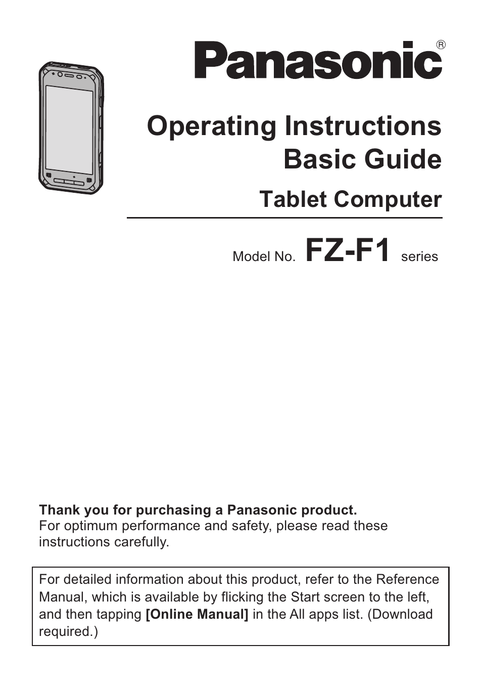 Panasonic Toughpad FZ-F1 User Manual | 56 pages