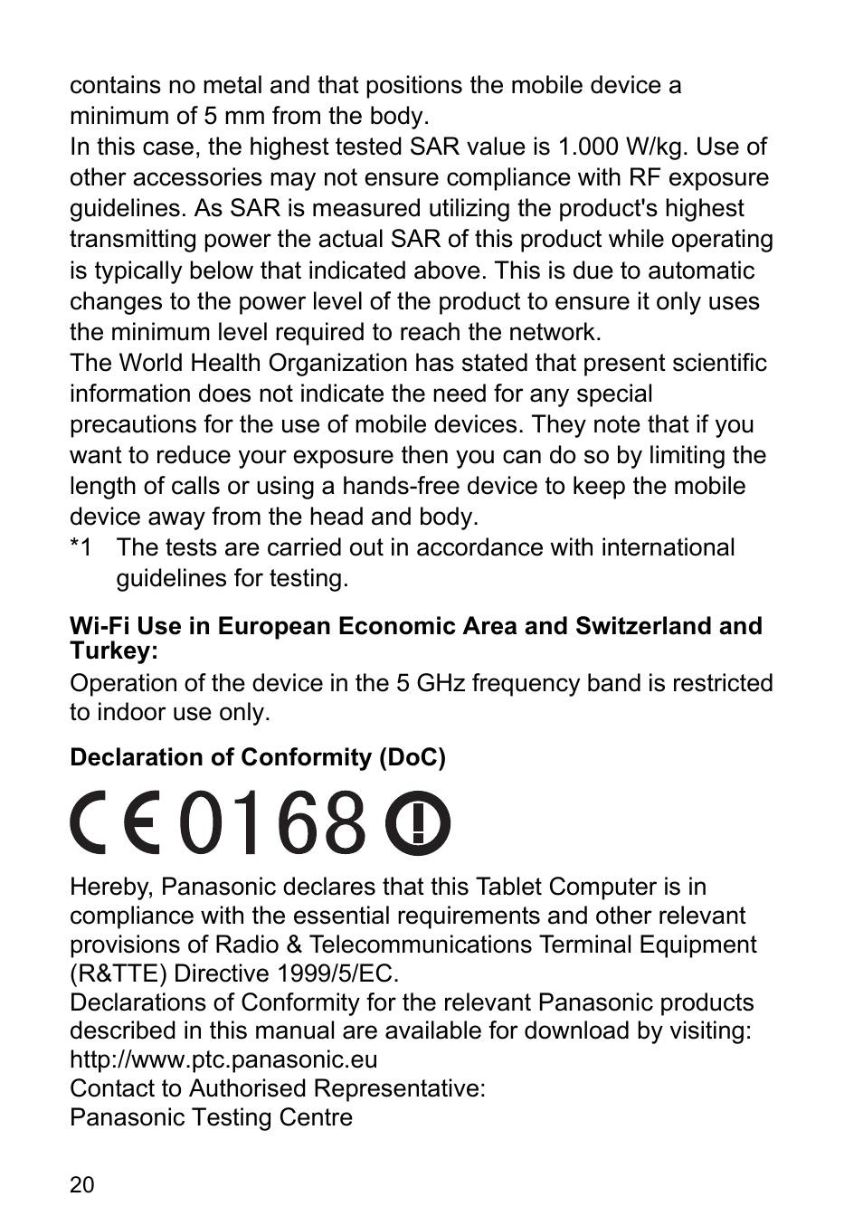 Panasonic Toughpad FZ-F1 User Manual | Page 20 / 28