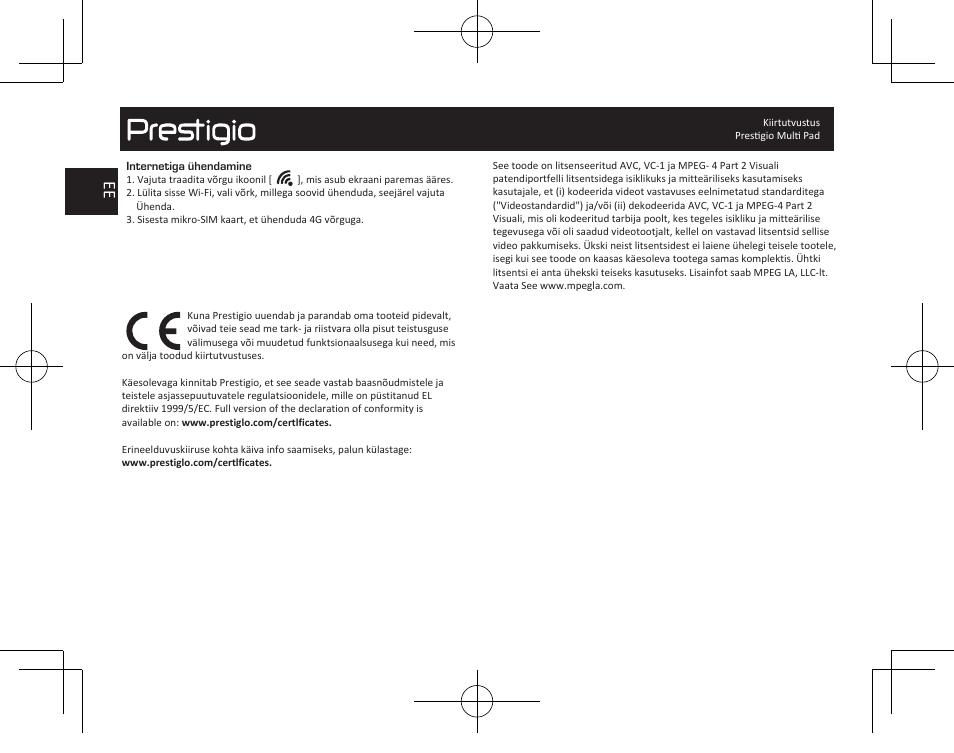 PRESTIGIO MultiPad Visconte V PMP1012TE3GRD User Manual | Page 14 / 60