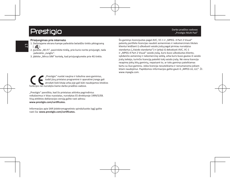 PRESTIGIO MultiPad Visconte V PMP1012TE3GRD User Manual | Page 22 / 60