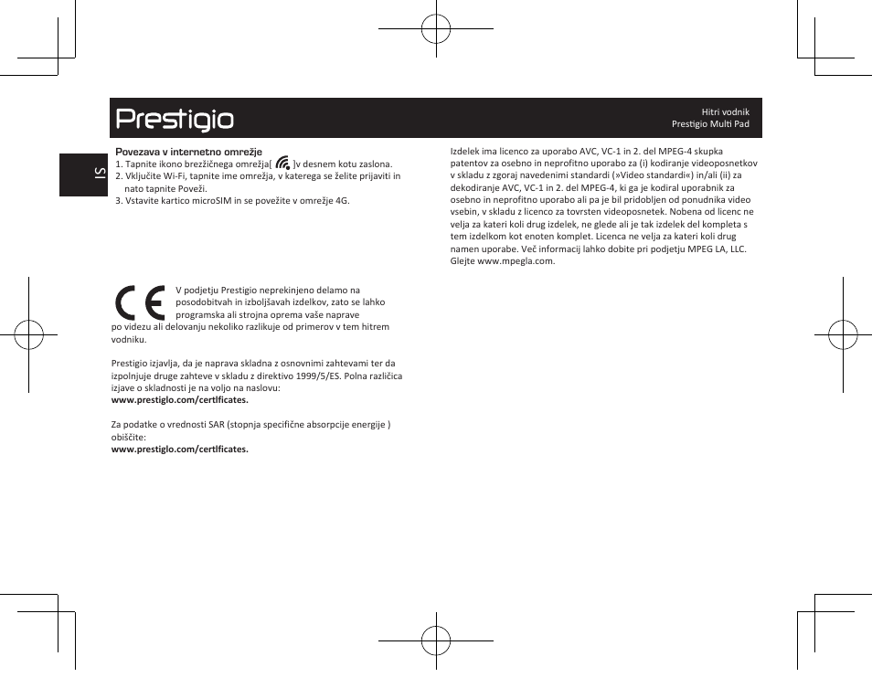 PRESTIGIO MultiPad Visconte V PMP1012TE3GRD User Manual | Page 26 / 60