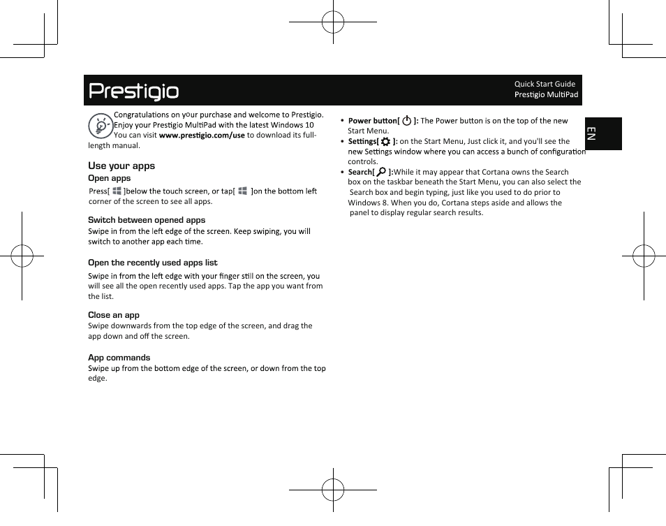 PRESTIGIO MultiPad Visconte V PMP1012TE3GRD User Manual | Page 3 / 60