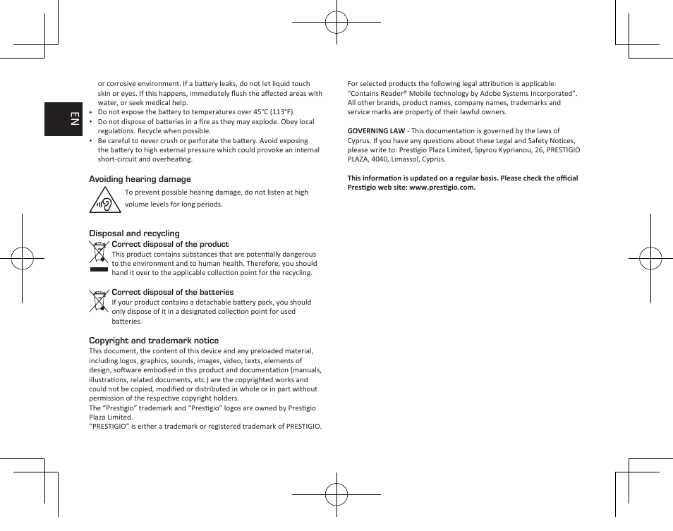 PRESTIGIO MultiPad Visconte V PMP1012TE3GRD User Manual | Page 32 / 60
