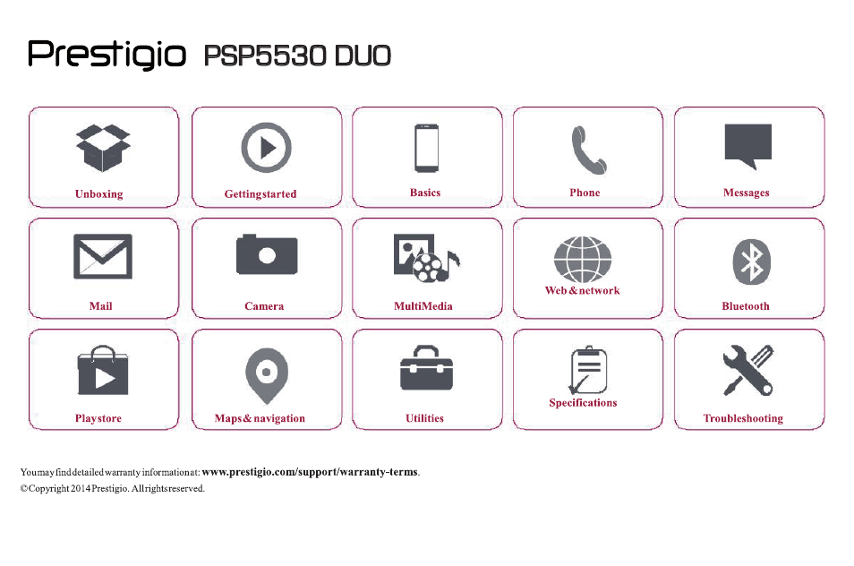 PRESTIGIO Grace Z5  PSP5530 User Manual | 39 pages