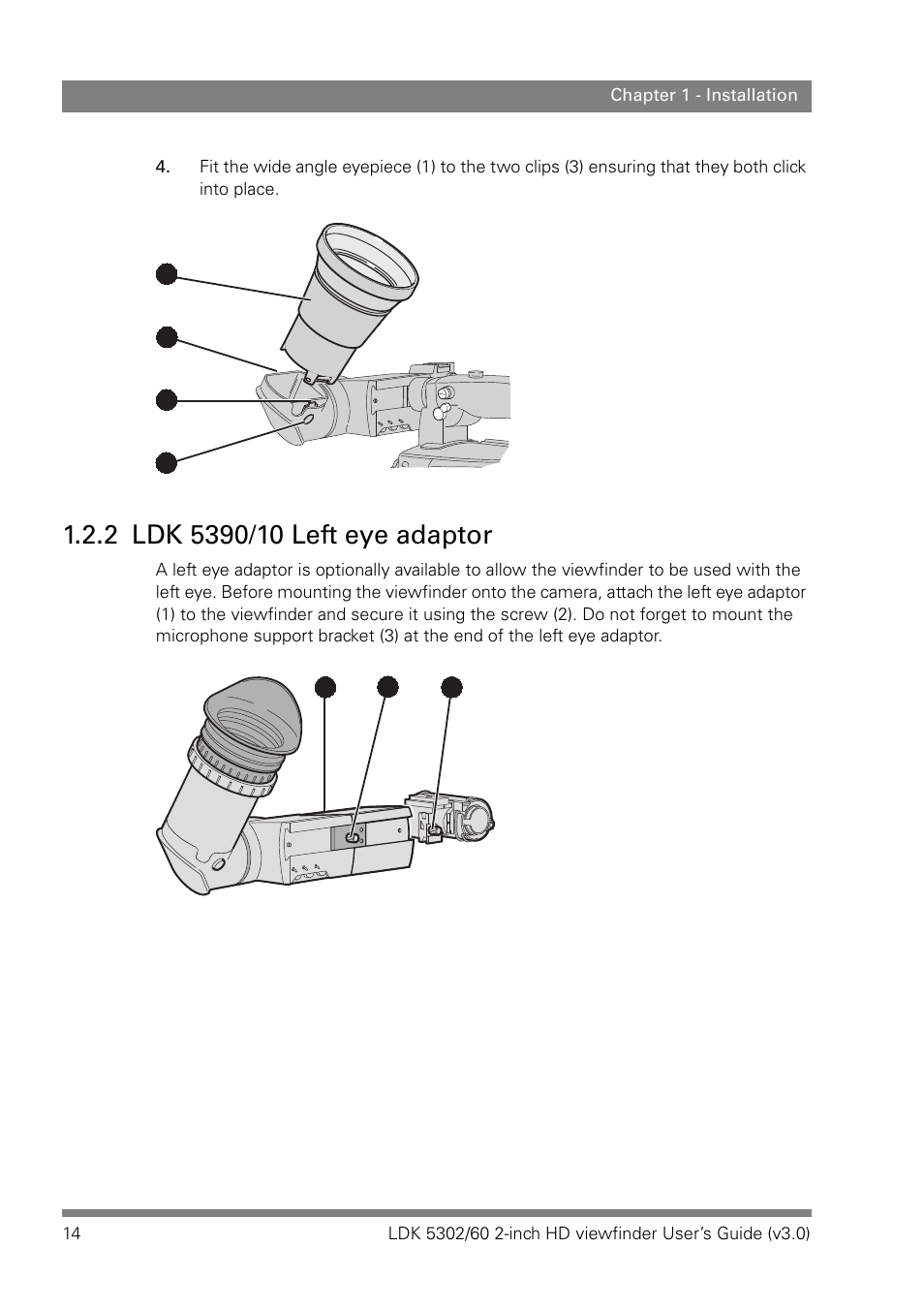 2 ldk 5390/10 left eye adaptor | Grass Valley LDK 5302 User Manual | Page 14 / 24