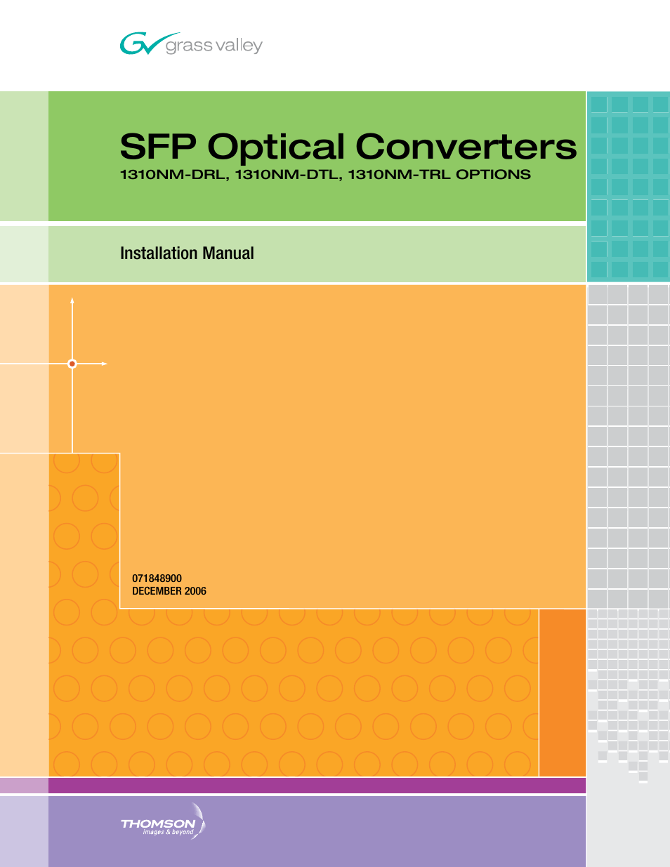 Grass Valley SFP Optical Converters User Manual | 18 pages