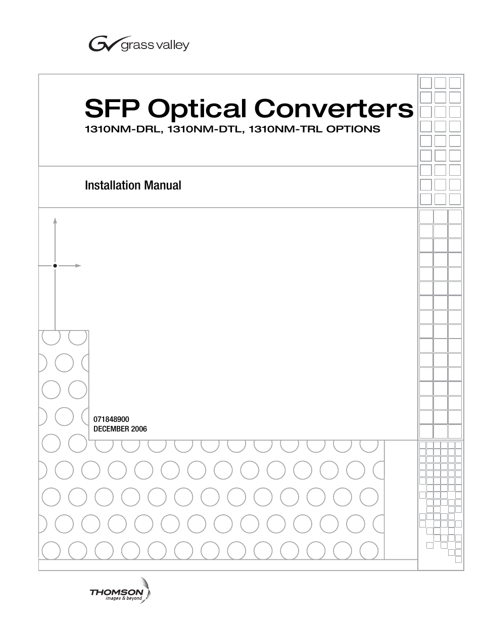 Sfp optical converters | Grass Valley SFP Optical Converters User Manual | Page 3 / 18