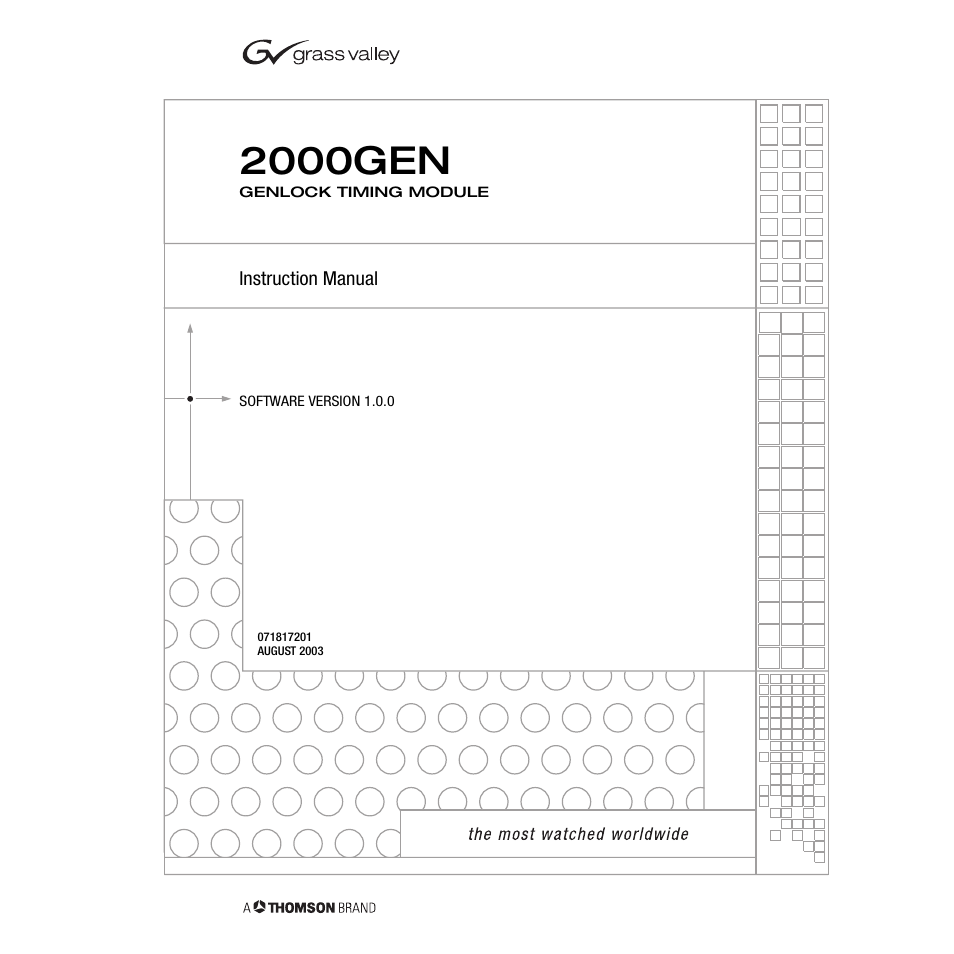 Grass Valley 2000GEN User Manual | 22 pages