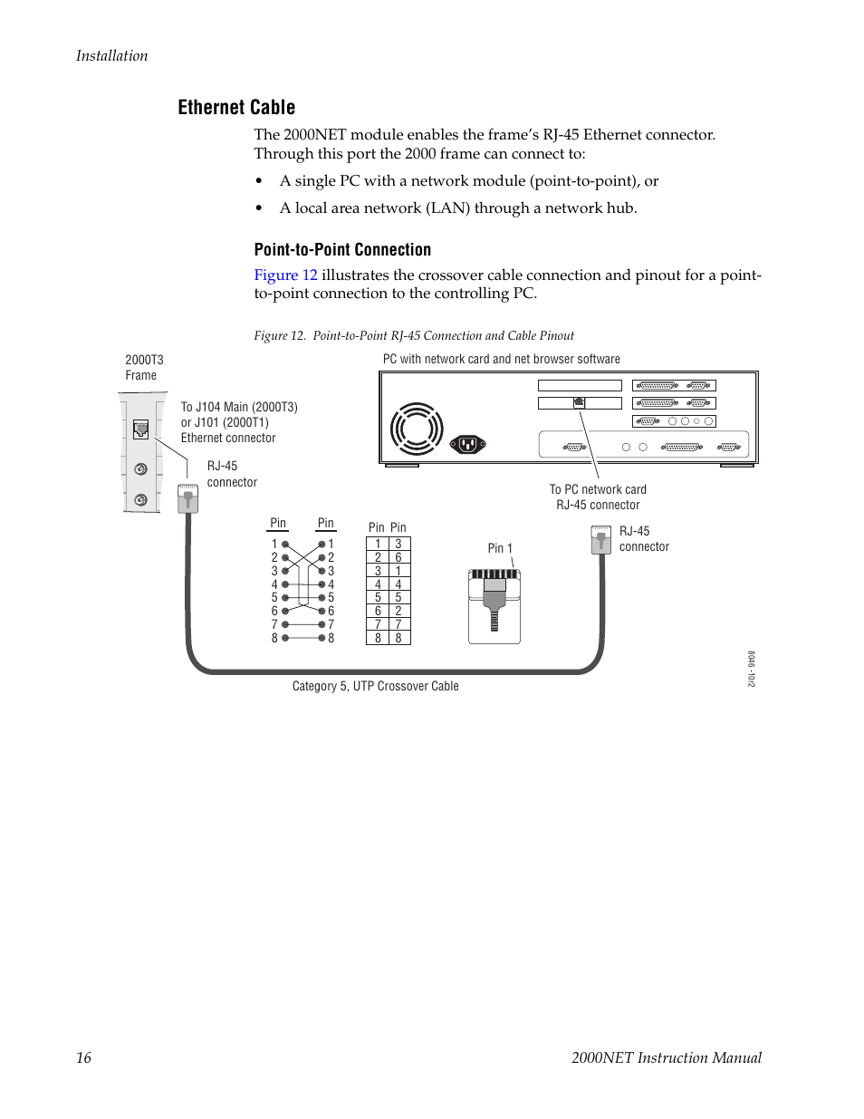 Ethernet cable | Grass Valley 2000NET v4.0.0 User Manual | Page 16 / 92