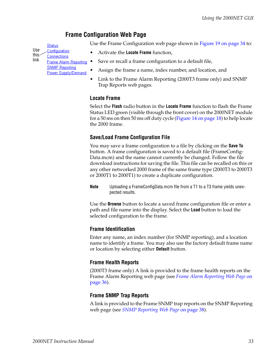 Frame configuration web page | Grass Valley 2000NET v4.0.0 User Manual | Page 33 / 92