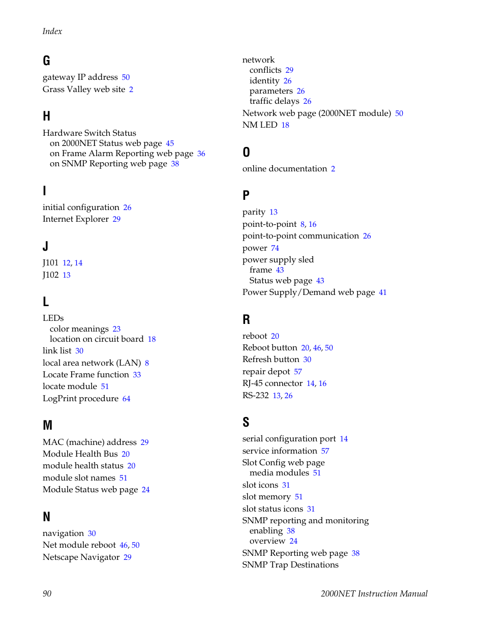 Grass Valley 2000NET v4.0.0 User Manual | Page 90 / 92
