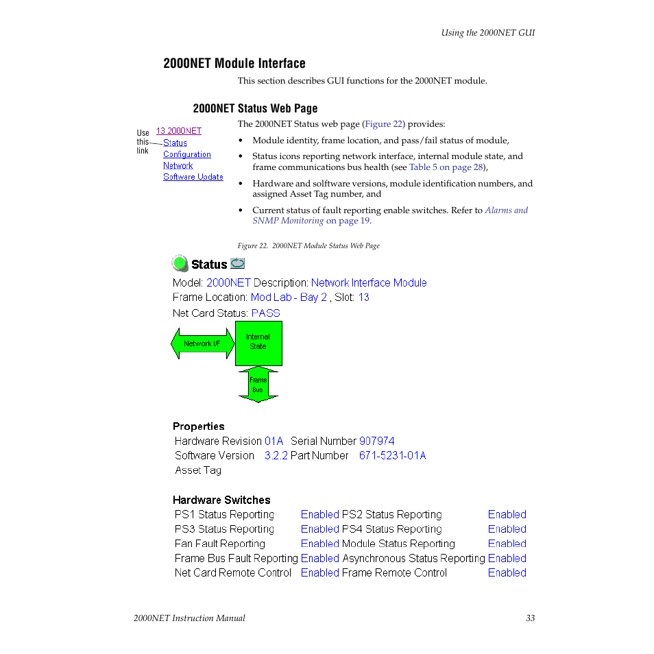 2000net module interface, Disabling (or filtering) of fault | Grass Valley 2000NET v3.2.2 User Manual | Page 33 / 72