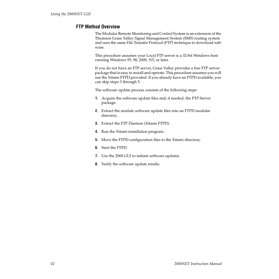 Ftp method overview, Ftp method overview on | Grass Valley 2000NET v3.2.2 User Manual | Page 42 / 72