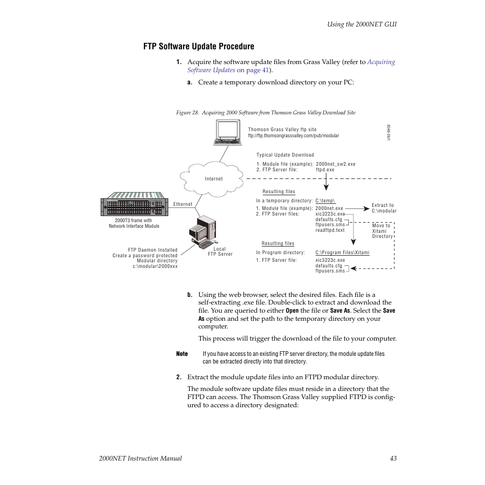 Ftp software update procedure | Grass Valley 2000NET v3.2.2 User Manual | Page 43 / 72
