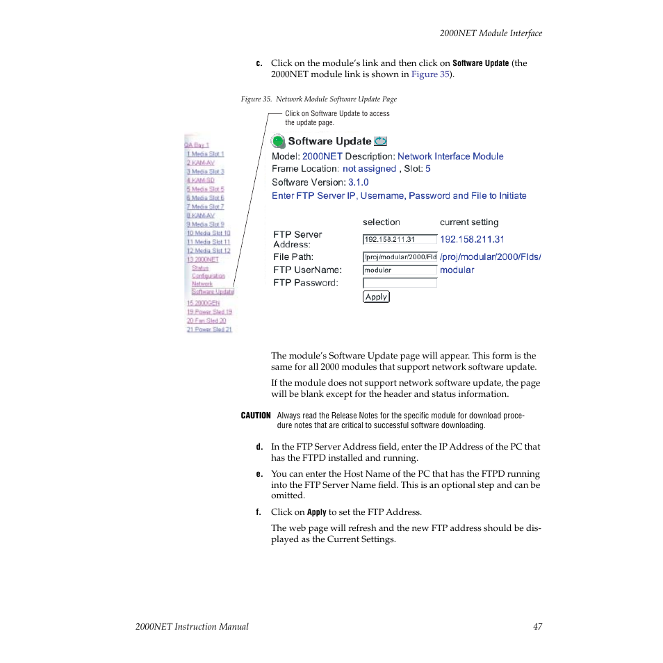 Grass Valley 2000NET v3.1 User Manual | Page 47 / 68