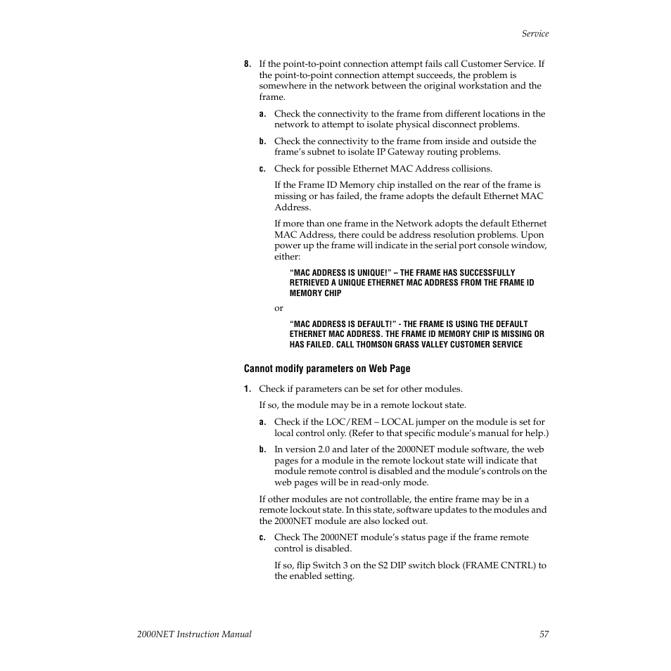 Grass Valley 2000NET v3.1 User Manual | Page 57 / 68
