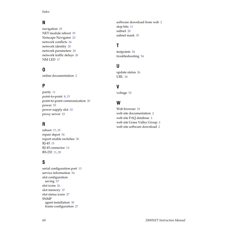 Grass Valley 2000NET v3.1 User Manual | Page 68 / 68