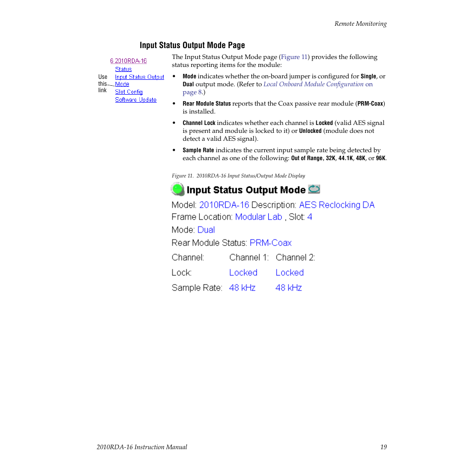 The module | Grass Valley 2010RDA-16 User Manual | Page 19 / 28