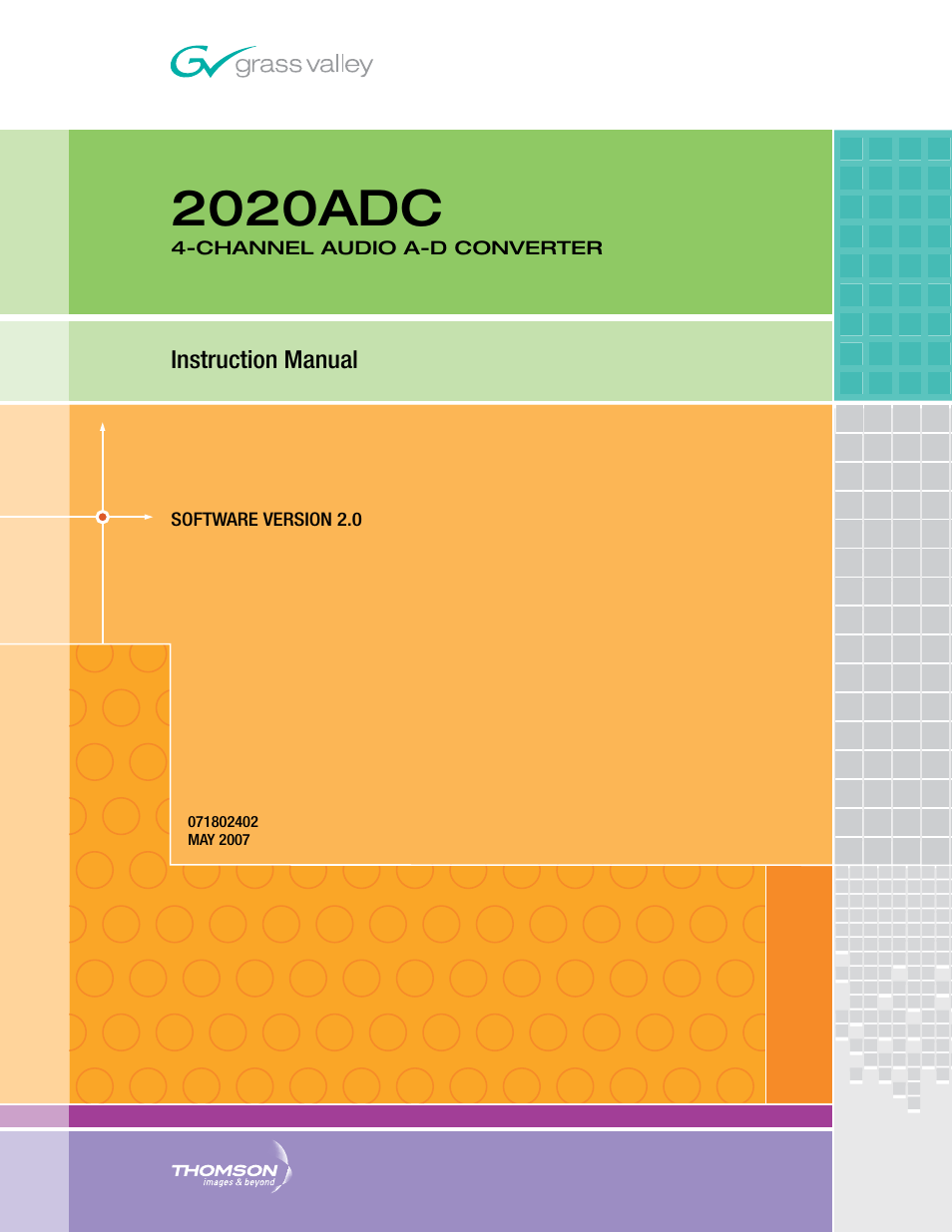 Grass Valley 2020ADC A-To-D User Manual | 32 pages