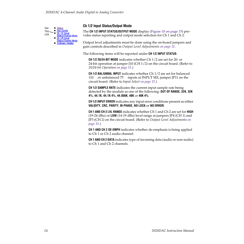 Grass Valley 2020DAC D-To-A User Manual | Page 20 / 30