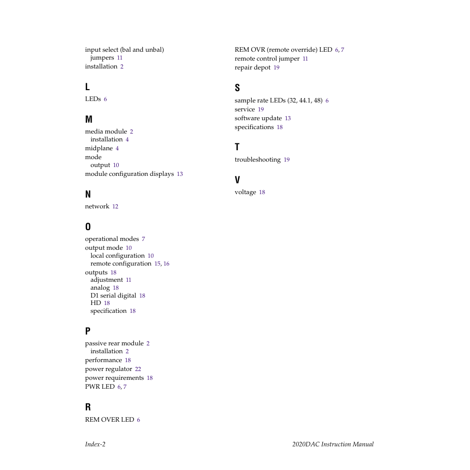 Grass Valley 2020DAC D-To-A User Manual | Page 30 / 30