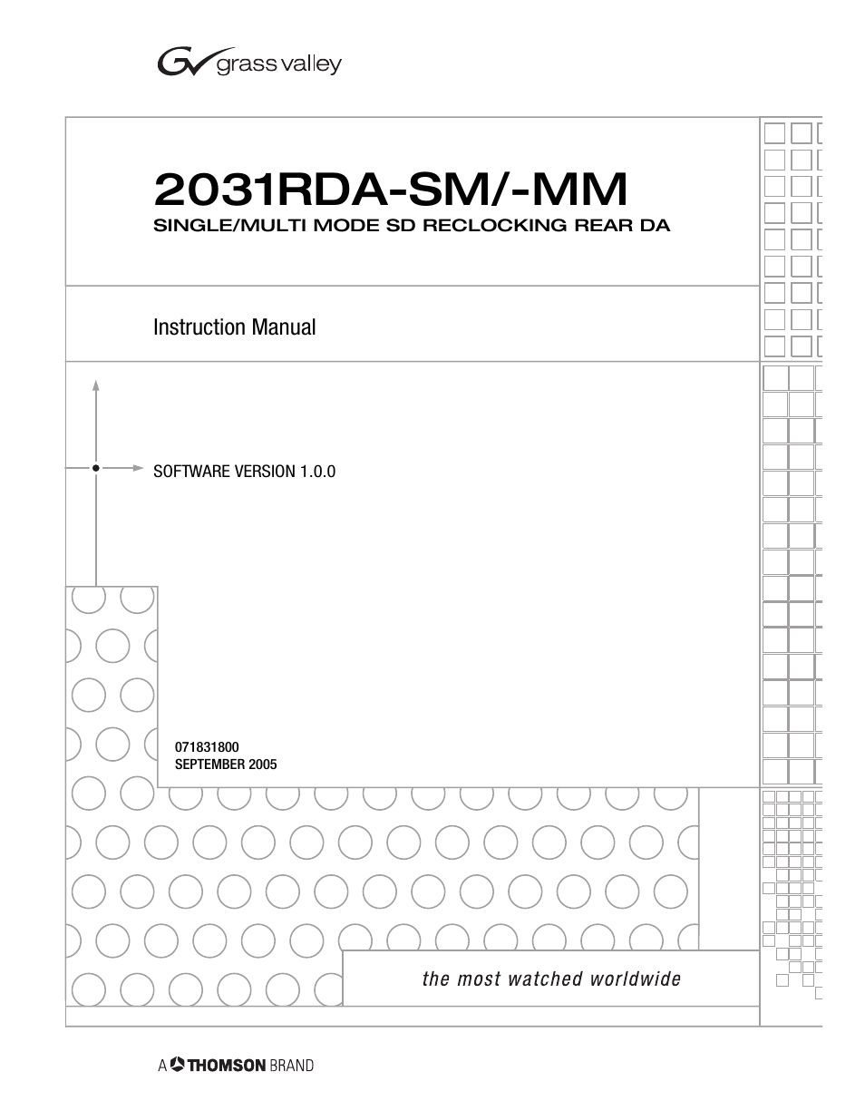 Grass Valley 2031RDA-MM User Manual | 38 pages